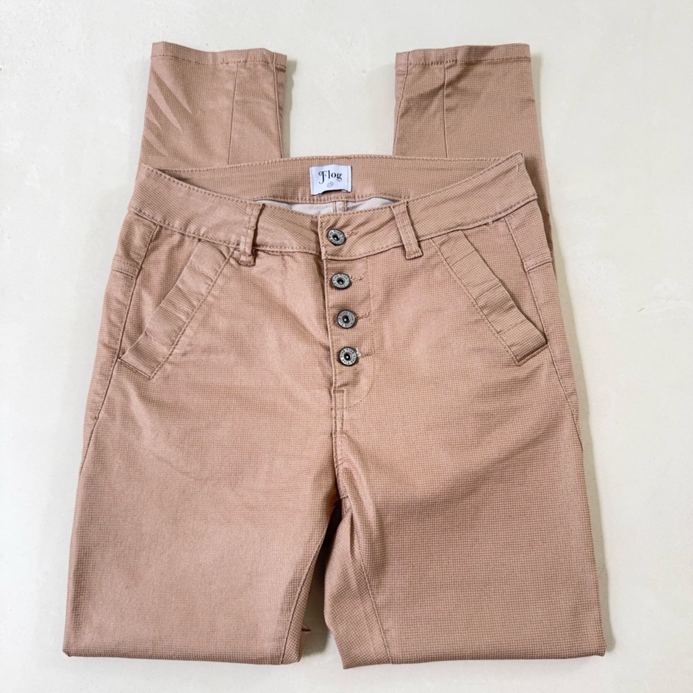 BEVY FLOG Skinny Pants in Light Brown Tan